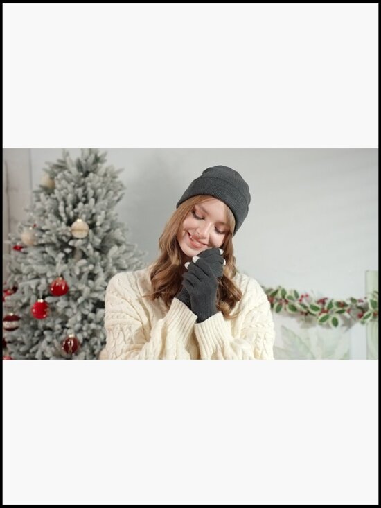 Bulk Winter Beanie Gloves Set 48 Pieces Knit Hats Touchscreen Gloves Unisex